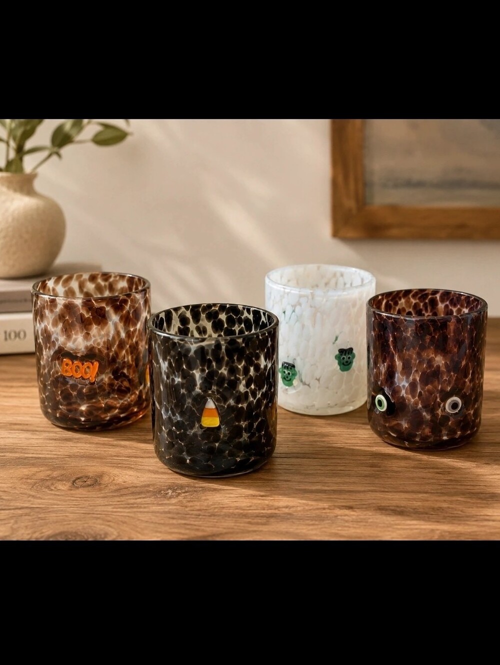 Anthropologie Halloween Icon Juice Glasses Set Of 4